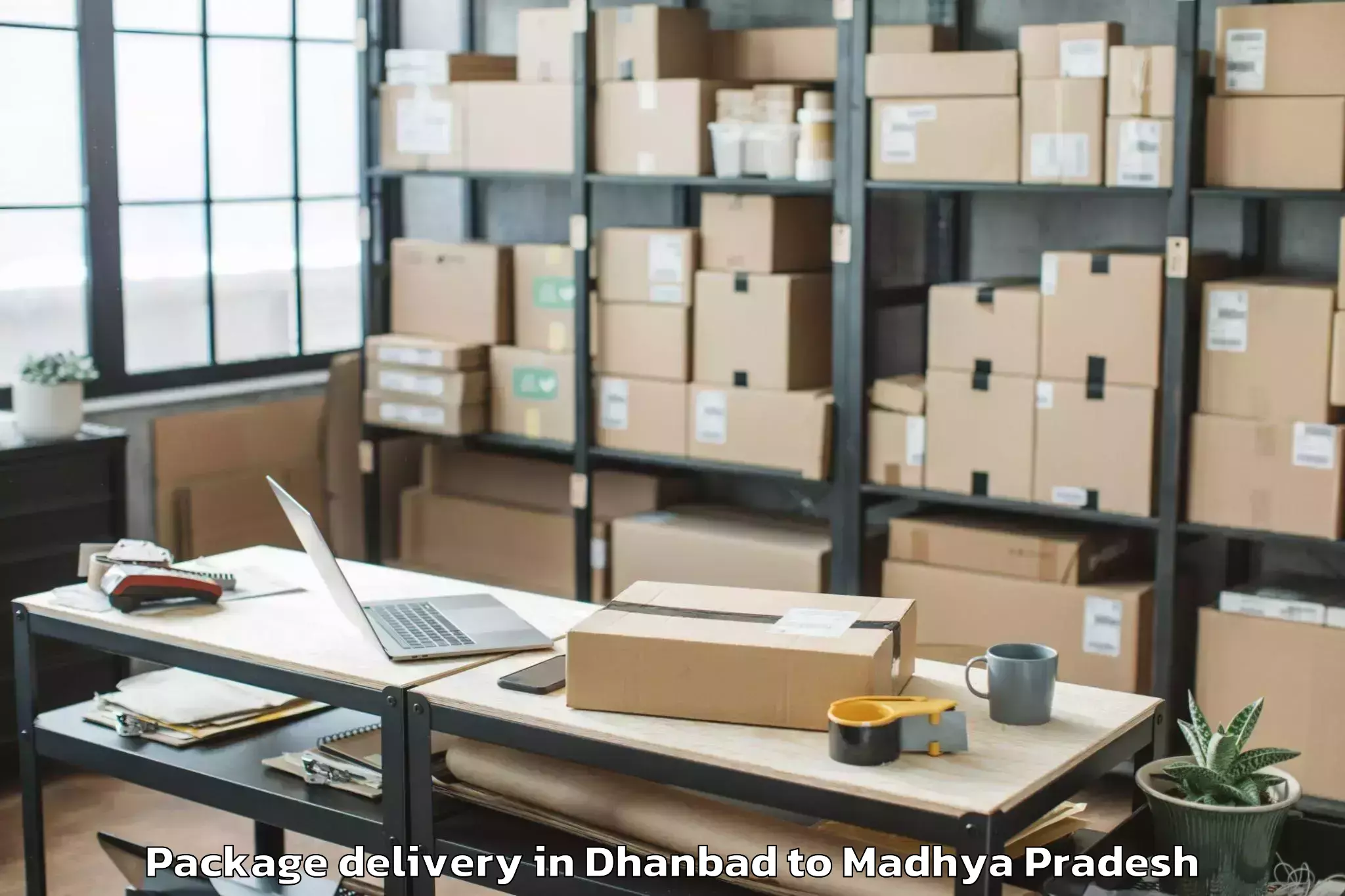 Reliable Dhanbad to Kukshi Package Delivery